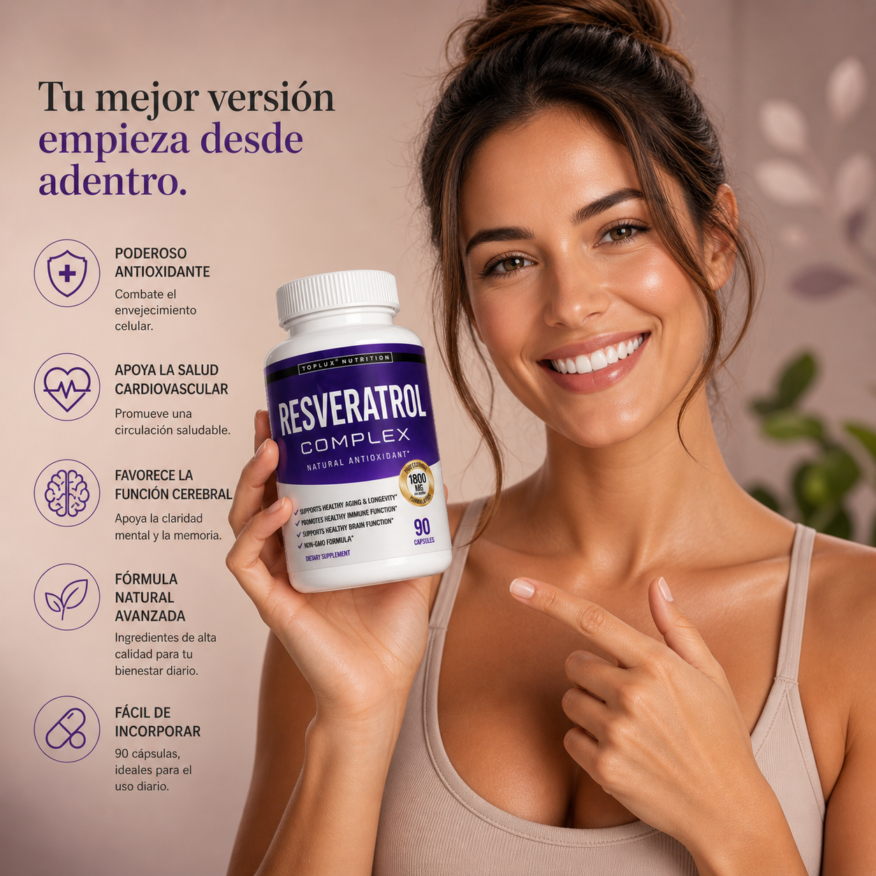 Resveratrol Complex: Antioxidante natural que protege tus células del envejecimiento