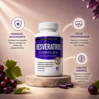 Resveratrol Complex: Antioxidante natural que protege tus células del envejecimiento
